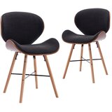 Furnova Jedilni stoli 2 kosa temno sivo blago in ukrivljen les, (21929000) | Shoptok.si