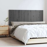 vidaXL Stensko posteljno vzglavje sivo 147x3x60 cm trdna borovina | Shoptok.si