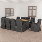  11-dijelni vrtni blagovaonski set s jastucima poliratan crni | Eponuda.com