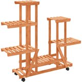  Stalak za cvijeće s kotačima 95x25x101 cm od masivne jelovine | shoptok.hr