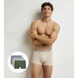 DIM COTTON STRETCH BIO BOXER 3x - Men's boxer shorts made of organic cotton 3 pcs - green - light brown - light blue Cijene