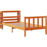 vidaXL Posteljni okvir z vzglavjem voščeno rjava 75x190 cm borovina, (21292585) Cene