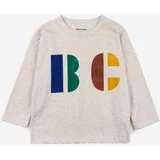 Bobo Choses Otroška bombažna majica z dolgimi rokavi bež barva