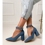 D/CEO Denim block heel pumps with buckle and rhinestones Vellus | shoptok.hr