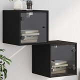 vidaXL Noćni ormarići sa staklenim vratima 2 kom crni 35 x 37 x 35 cm | shoptok.hr