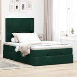  Okvir za krevet s madracima tamnozeleni 120x190 cm baršunasti | shoptok.hr