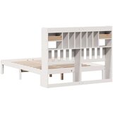 vidaXL Knjižna postelja brez vzmetnice bela 150x200 cm trdna borovina | Shoptok.si