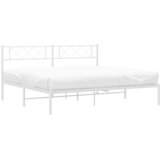  Metalni okvir za krevet s uzglavljem bijeli 200x200 cm | shoptok.hr
