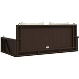  Klupa za ljuljanje s jastucima smeđa 119x56x48 cm od poliratana | shoptok.hr