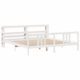 vidaXL Okvir za krevet s uzglavljem bijeli 200x200 cm masivna borovina | shoptok.hr