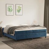 Maison Chic Posteljni okvir - Dvoposteljna postelja - Zakonska postelja brez vzmetnice temno moder 200x200 cm žamet-J4286, (21771713) | Shoptok.si