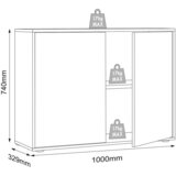 MID.YOU Arhivska Omara Salia B100, Bela, Barva Hrasta | Shoptok.si
