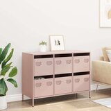 vidaXL Komoda roza 101,5x39x73,5 cm hladno valjano jeklo | Shoptok.si
