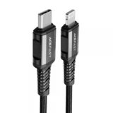 ACEFAST kabel Tip C za iPhone Lightning 8-pin MFi 3A PD30W aluminijska legura C1-01 1,2 m crna