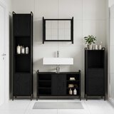  Set ormarića za kupaonicu 4 kom. Crni hrast 40 x 36 x 181 cm Slike
