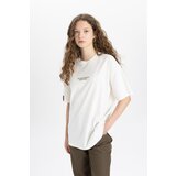 Defacto Oversize Fit Crew Neck Printed Short Sleeve T-Shirt Cene