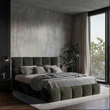 MID.YOU OBLAZINJENA POSTELJA 180 cm x 200 cm , les, tekstil, leseni material siva | Shoptok.si