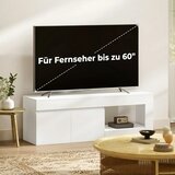  TV ormarić s 2 vrata i pretincem za TV do 60 inča 140x40x48 cm bijeli | shoptok.hr