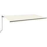 Tenda na ručno uvlačenje s LED svjetlima 600x350 cm krem | shoptok.hr