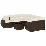 9-dijelni set vrtnih sofa s jastucima poliratan smeđi | Eponuda.ba