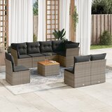 vidaXL 9-dijelni set vrtnih sofa od poliratana s jastucima sivi | shoptok.hr