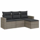 Maison Chic Seti vrtnega pohištva - Vrtna garnitura - Vrtni pohištvo set 4-delna z blazinami siv poli ratan, (21820754) Cene