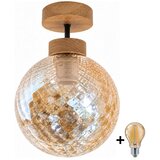 Brilagi LED plafonski luster R GLASS 1xE27/60W/230V prečnik 17 cm hrast/dimljeno bež Cene