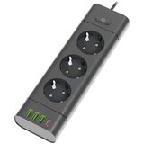 Prosto produžni kabl sa 3 utičnice, USB i USB-C priključcima, crni NV611U-2/BK Cene