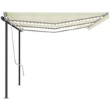  Tenda na ručno uvlačenje s LED svjetlima 6x3 m krem | shoptok.hr