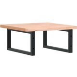  Zidna polica za Lavabo - Umivaonik od čelika i masivne bukovine - Smeđa i crna 50 x 50 x 2.5 cm 1 Pravokutno | shoptok.hr
