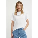 Calvin Klein Bombažna kratka majica ženska, bela barva, K20K207005