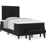 vidaXL Krevet s Box Springom s Madracem i Klupom Crna 120x200 cm Tkanina | shoptok.hr