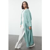 Trendyol Mint Pearl Detailed Woven Shiny Fabric Cap & Abaya & Abaya Cene