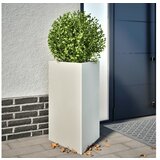 vidaXL Vrtna sadilica bijela trokutasta 50x43x75 cm čelična | shoptok.hr