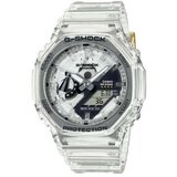 Casio Muški g shock transparentni sportski ručni sat sa belim silikonskim kaišem ( ga-2140rx-7aer ) cene