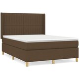  Box spring postelja z vzmetnico temno rjava 140x200 cm blago, (20898473) | Shoptok.si