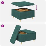  Otoman za pohranu Tamnozelena 80 x 80 x 45 cm tkanina | shoptok.hr