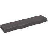 vidaXL Stenska polica temno rjava 80x20x6 cm trdna hrastovina Cene