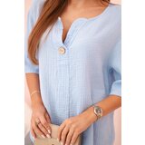 Kesi Włoski Women's muslin shirt with a button blue | Shoptok.si