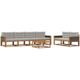  Set vanjskih sofa 7 pcs Prirodna i Svjetlosiva | shoptok.hr