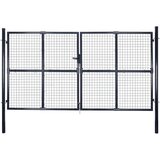 vidaXL Mrežasta vrtna vrata pocinkano jeklo 289x150 cm siva | Shoptok.si