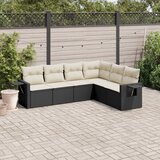  The Living Store Vrtna sedežna garnitura 6-delna z blazinami črna poli ratan - Vrtna Sedežna Garniture, (21478663) | Shoptok.si