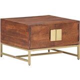 vidaXL Klubska mizica medeno rjava 67x67x45 cm trden akacijev les | Shoptok.si