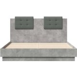  Okvir kreveta s uzglavljem siva boja betona 120x190 cm drveni | shoptok.hr