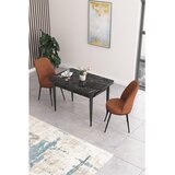 Hanah home trpezarijski set Nil, sto i 2 stolice, ploča u dekoru crnog mermera, terakota tkanina Babyface | Eponuda.com