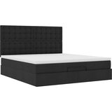 vidaXL Otomanski posteljni okvir z vzmetnico črn 160x200 cm blago | Shoptok.si