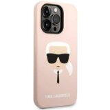 Karl Lagerfeld magsafe ovitek KLHMP14LSLKHLP za iphone 14 pro roza silikonska zaščita - karls head | Shoptok.si