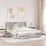  Konstrukcija postelje z vzglavjem Betonsko siva 180 x 200 cm, (5000103696) | Shoptok.si