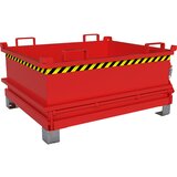 eurokraft pro Zaboj s preklopnim dnom, prostornina 0,37 m³, ognjeno rdeče barve RAL 3000 | Shoptok.si