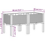  Vrtna sadilica s nogama crna 80 x 40 x 42 cm PP | Eponuda.com